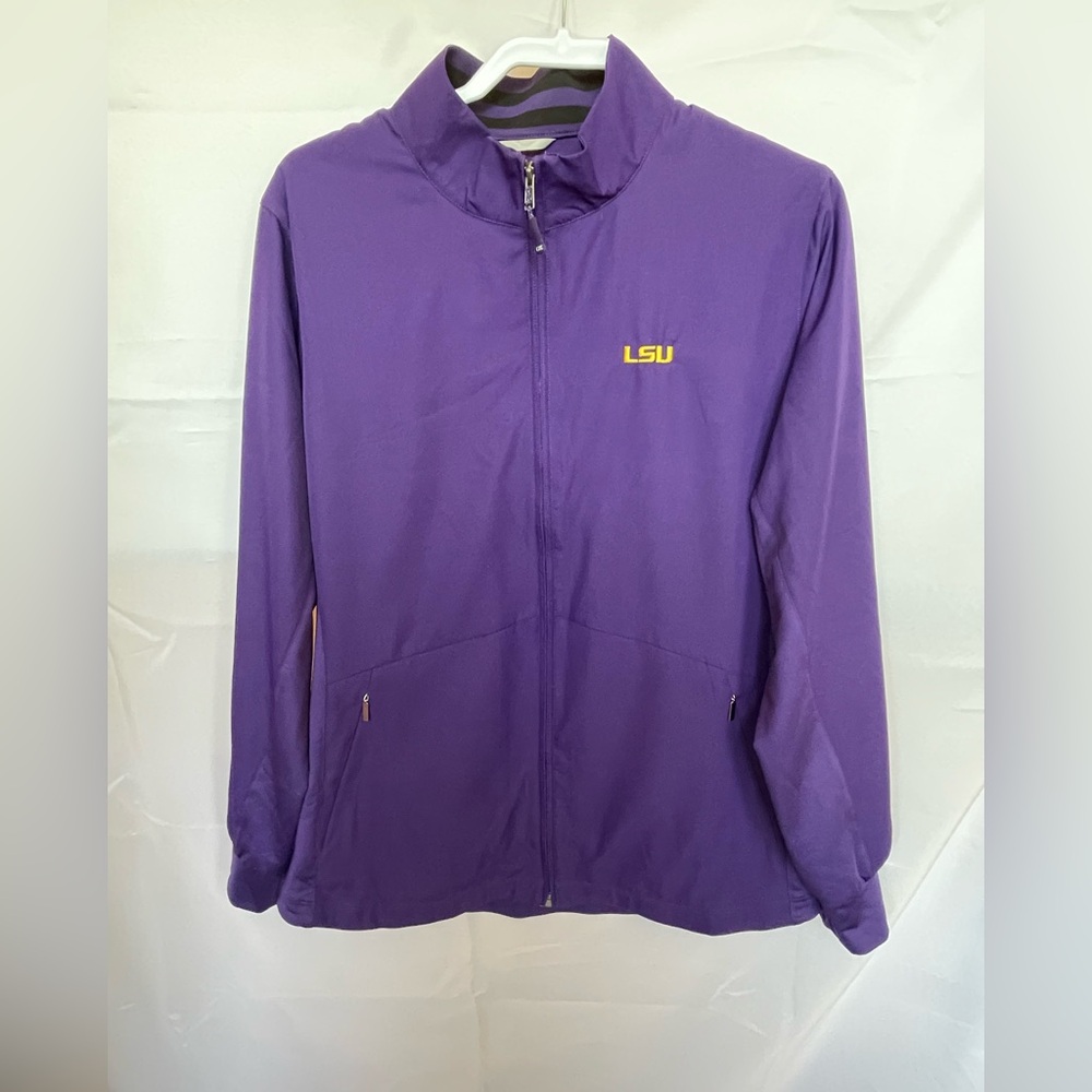LSU Cutter & Buck Purple Full Zip Jacket Women’s Lightweight Athletic Coat XXL